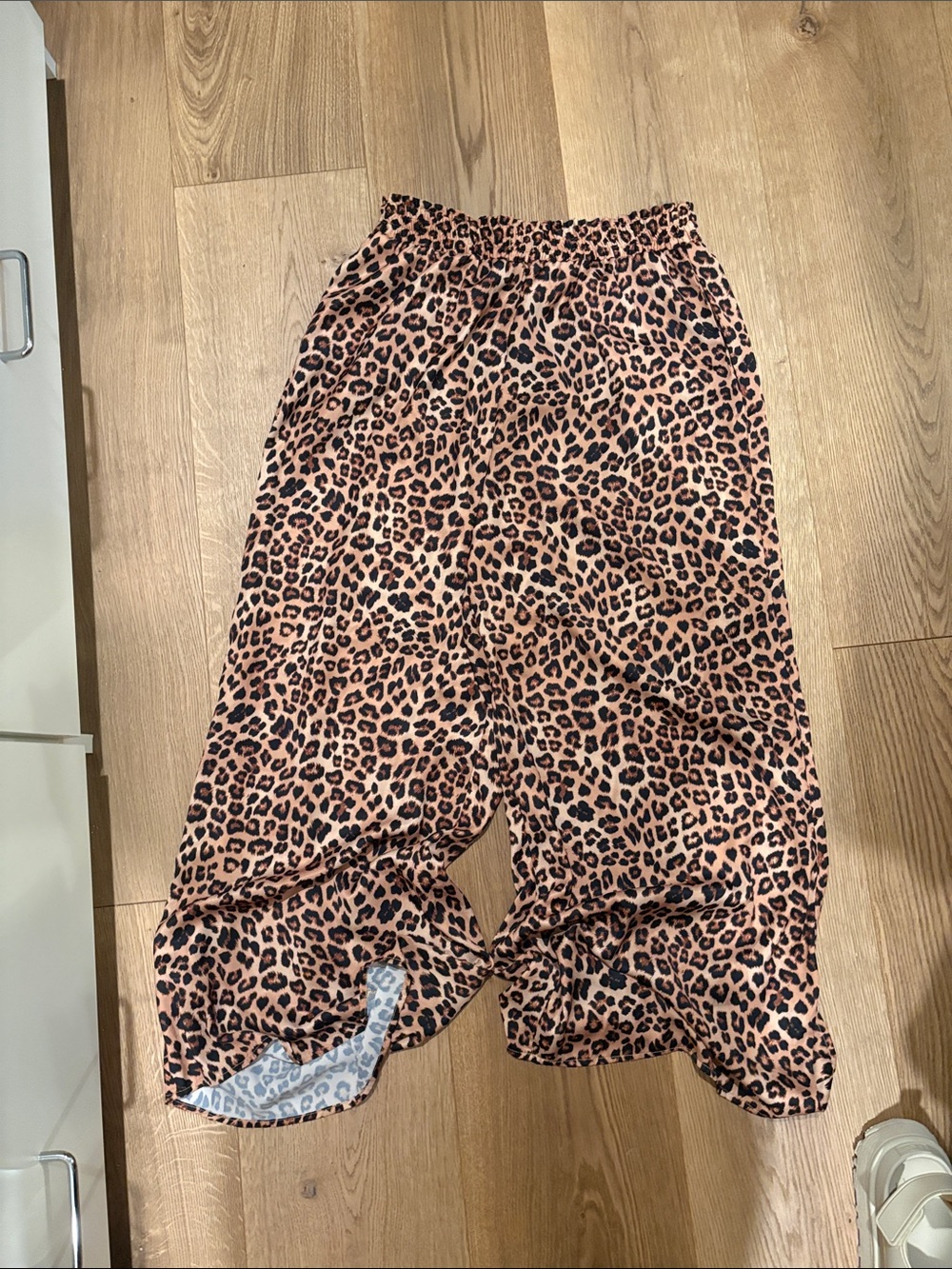 summersalt Leopard-Spot Elastic Waist Pants in Tan Black